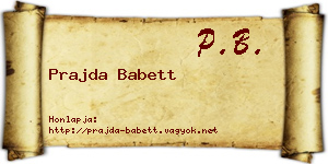 Prajda Babett névjegykártya
